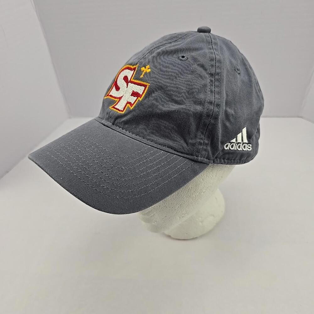 Adidas Baseball Hat Cap Strap Back Gray 100% Cotton